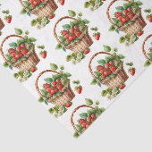 ウィッカーバスケットパターンの新鮮なイチゴ 薄葉紙 (詳細)