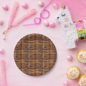 ウィッカーバスケットパターン ペーパープレート (パーティー)