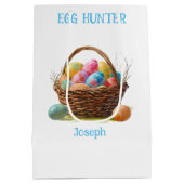 ウィッカーバスケット色卵イースター狩り ミディアムペーパーバッグ (裏面)