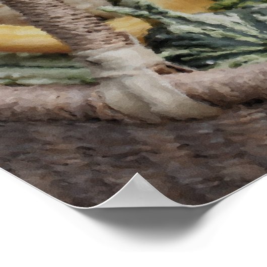 ウィッカーファンシーバスケットの写真の中のグ絵画ールド ポスター (角)