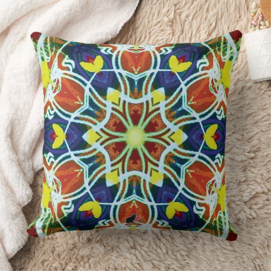 ウィッカー万華鏡のように千変万化するパターン枕 クッション (ブランケット)