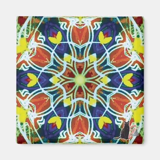 ウィッカー万華鏡のように千変万化するパターン磁石 マグネット (正面)