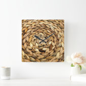 ウィッカー スクエア壁時計 (ホーム)