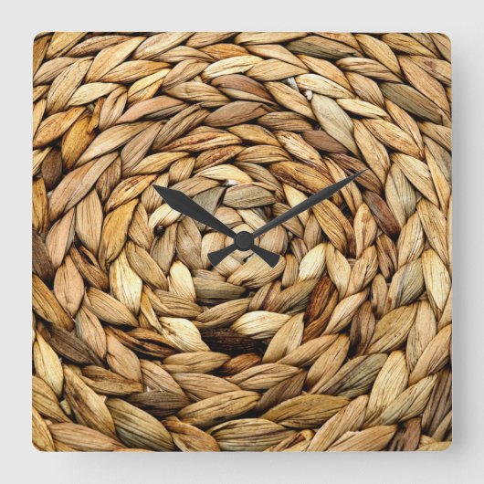 ウィッカー スクエア壁時計 (正面)