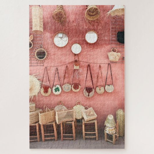 ウィッカー&ストローのマーケットショップ ジグソーパズル (縦)