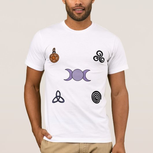 ウィッカ信者と異教の記号 Tシャツ (正面)