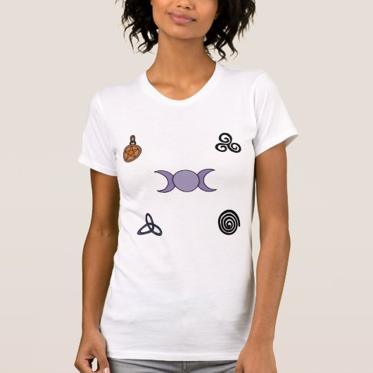 ウィッカ信者と異教の記号 Tシャツ (正面)