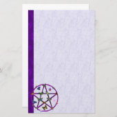 ウィッカ信者の星および蝶 便箋 (正面/裏面)