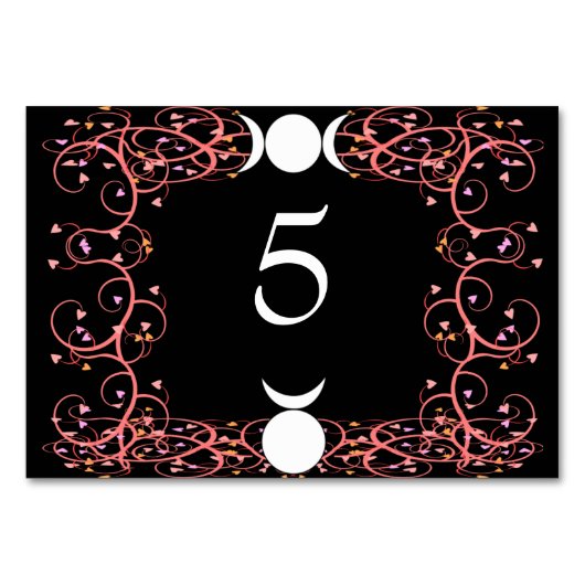 ウィッカ信者の神及び女神Handfastingによって名前を挙げられるTable Card テーブルナンバー (正面)