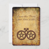 ウィッカ信者の素朴な保存日付カードのゲイHandfastings セーブザデート (裏面)