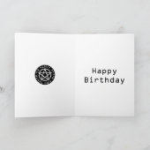 ウィッカ信者の黒いRunic五芒星の誕生日 カード (内部)