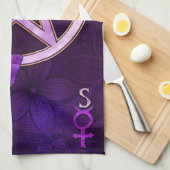 ウィッカ信者アメジストジュエリドバタフライアート キッチンタオル (四つ折り)