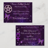 ウィッカ信者アメジストジュエリドバタフライアート 名刺 (正面/裏面)
