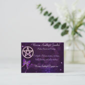 ウィッカ信者アメジストジュエリドバタフライアート 名刺 (スタンド正面)
