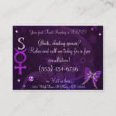 ウィッカ信者アメジストジュエリドバタフライアート 名刺 (裏面)