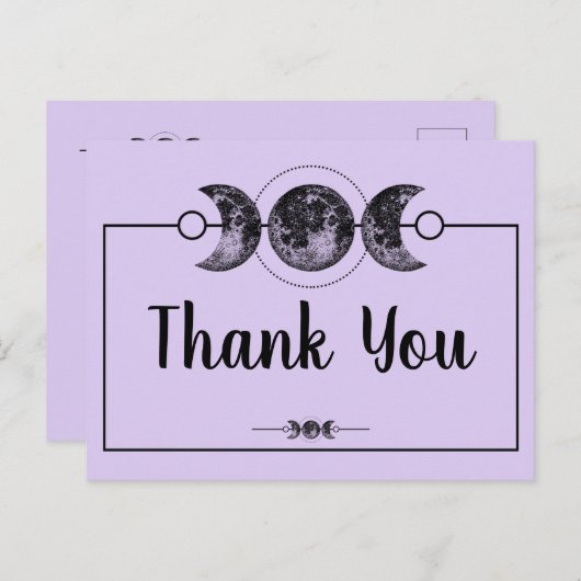 ウィッカ信者サンキューカードムーンハンドスト結婚ング ポストカード (正面/裏面)