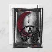 ウィッカ信者シルバークレセントムーンニューエイジ ポストカード (正面/裏面)