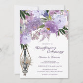 ウィッカ信者ハンドフェスティングチャリス&アテナムパープルフローラ 招待状 (正面)