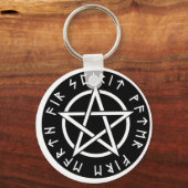 ウィッカ信者ブラックルーニックペンタグラム キーホルダー (正面)