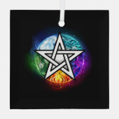 ウィッカ信者ペンタグラム ガラスオーナメント (裏面)