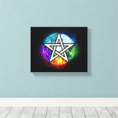 ウィッカ信者ペンタグラム キャンバスプリント (インサイチュ (ウッドフロア))
