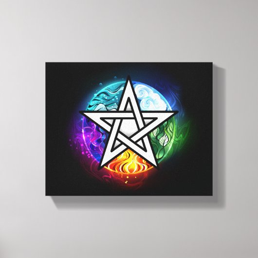 ウィッカ信者ペンタグラム キャンバスプリント (正面)