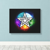 ウィッカ信者ペンタグラム キャンバスプリント (インサイチュ (ウッドフロア))