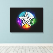 ウィッカ信者ペンタグラム キャンバスプリント (インサイチュ (ウッドフロア))