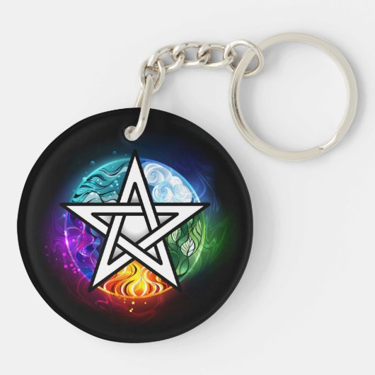 ウィッカ信者ペンタグラム キーホルダー (裏面)
