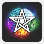 ウィッカ信者ペンタグラム スクエアシール (正面)