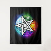 ウィッカ信者ペンタグラム タペストリー (正面)