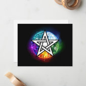 ウィッカ信者ペンタグラム ノートカード (正面/裏面インサイチュ)