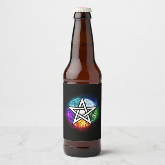 ウィッカ信者ペンタグラム ビールラベル (正面)
