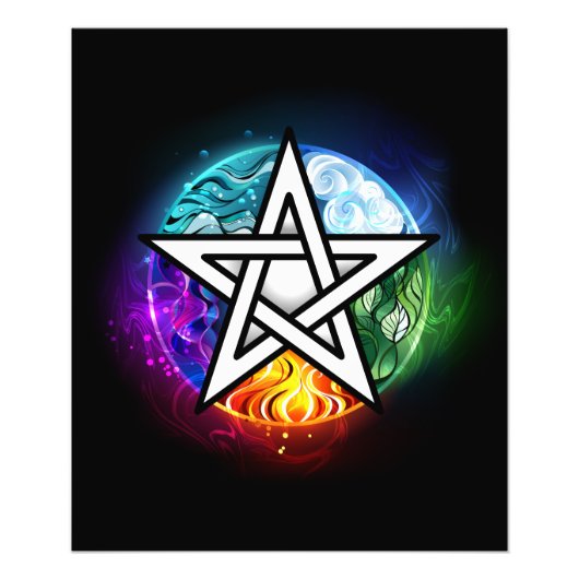 ウィッカ信者ペンタグラム フォトプリント            (正面)