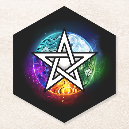 ウィッカ信者ペンタグラム ペーパーコースター (正面)