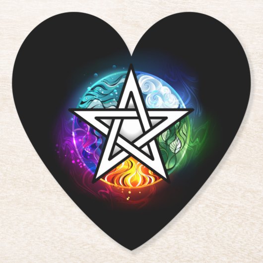 ウィッカ信者ペンタグラム ペーパーコースター (正面)