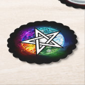 ウィッカ信者ペンタグラム ペーパーコースター (アングル)