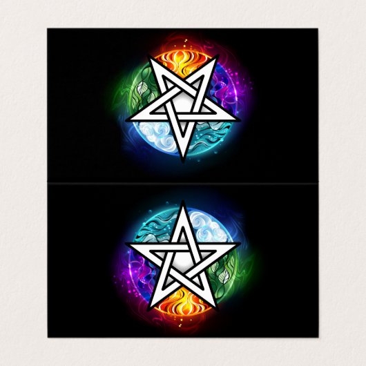 ウィッカ信者ペンタグラム 名刺 (外部フラット)