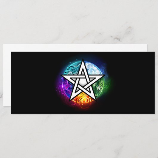 ウィッカ信者ペンタグラム 招待状 (正面/裏面)