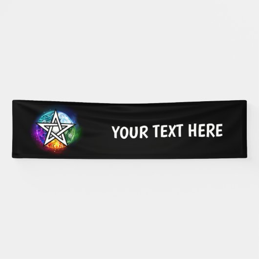 ウィッカ信者ペンタグラム 横断幕 (横)