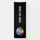 ウィッカ信者ペンタグラム 横断幕 (縦)