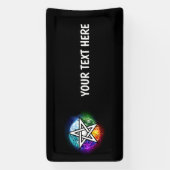 ウィッカ信者ペンタグラム 横断幕 (縦)