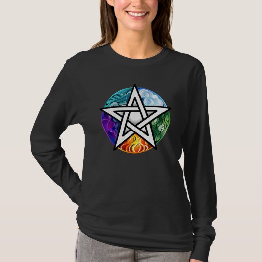 ウィッカ信者ペンタグラム Tシャツ (正面)