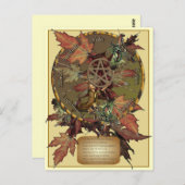 ウィッカ信者ホイール星形五角形葉書 ポストカード (正面/裏面)