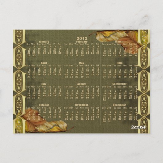 ウィッカ信者ホイール2012カレンダーはがき ポストカード (裏面)