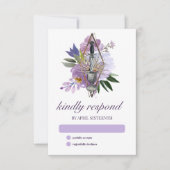 ウィッカ信者ユニオンハンドスティングパープルエレガントフローラ 出欠カード (正面)