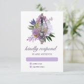 ウィッカ信者ユニオンハンドスティングパープルエレガントフローラ 出欠カード (スタンド正面)