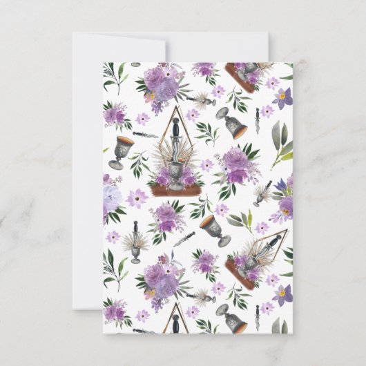 ウィッカ信者ユニオンハンドスティングパープルエレガントフローラ 出欠カード (裏面)