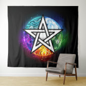ウィッカ信者五星 タペストリー (インサイチュ(横))
