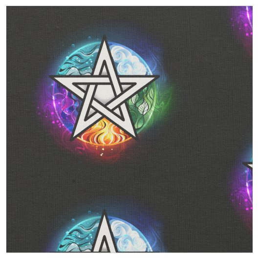 ウィッカ信者五星 ファブリック (クローズアップ)